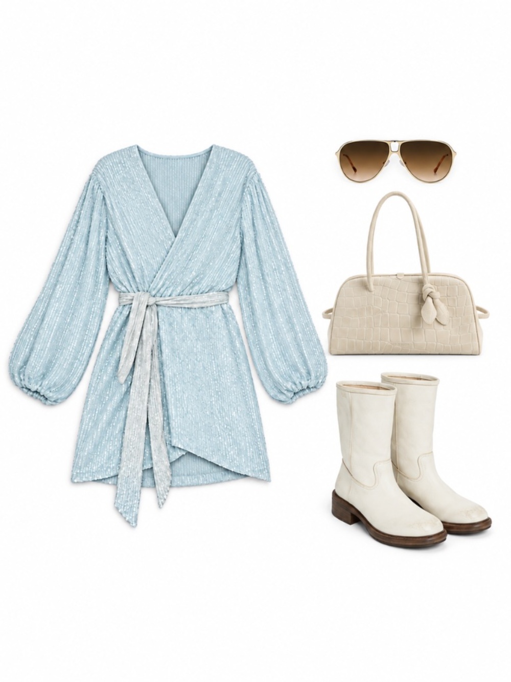 Retrofete Gabrielle sequin robe dress in Baby Blue Sixe XXL - Picture 5 of 7